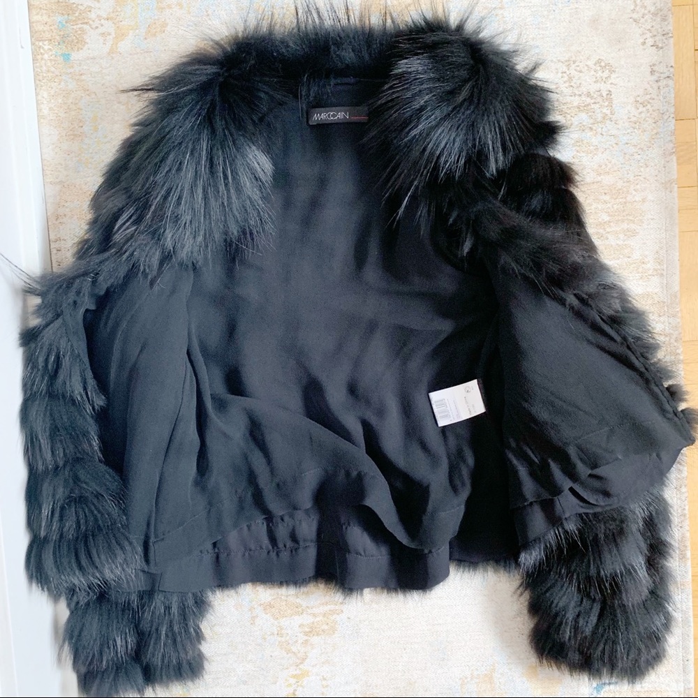 🖤SOLD🖤 Marc Cain Black Silver Fox with 100% silk lining S - Picture 2 of 7